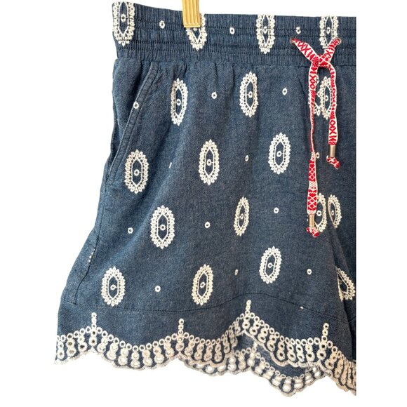 Anthropologie Ett:Twa Shorts Size Small Embroidered Scalloped Eyelet Pull On - Picture 2 of 7